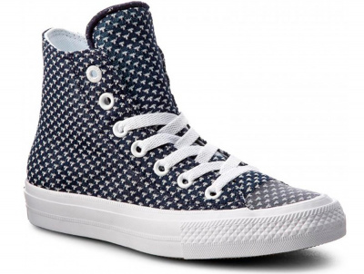 Женские кеды Converse Chuck Tailor All Star II Hi 155457C (синий/белый) Женские кеды Converse Chuck Tailor All Star II Hi 155457C (синий/белый)
