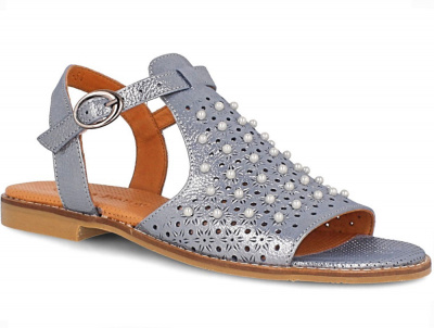 Женские босоножки Las Espadrillas 0378-61-54 (серебряный/голубой) Женские босоножки Las Espadrillas 0378-61-54 (серебряный/голубой)