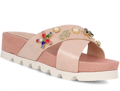Шлепанцы Las Espadrillas 0428-444-86 (пудра) Шлепанцы Las Espadrillas 0428-444-86 (пудра)