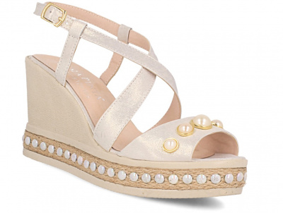 Босоножки Las Espadrillas 0428-812-104 (серебряный/бежевый/белый) Босоножки Las Espadrillas 0428-812-104 (серебряный/бежевый/белый)