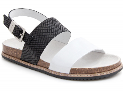 Босоножки Las Espadrillas 07-0274-002 (серебряный/чёрный/белый) Босоножки Las Espadrillas 07-0274-002 (серебряный/чёрный/белый)