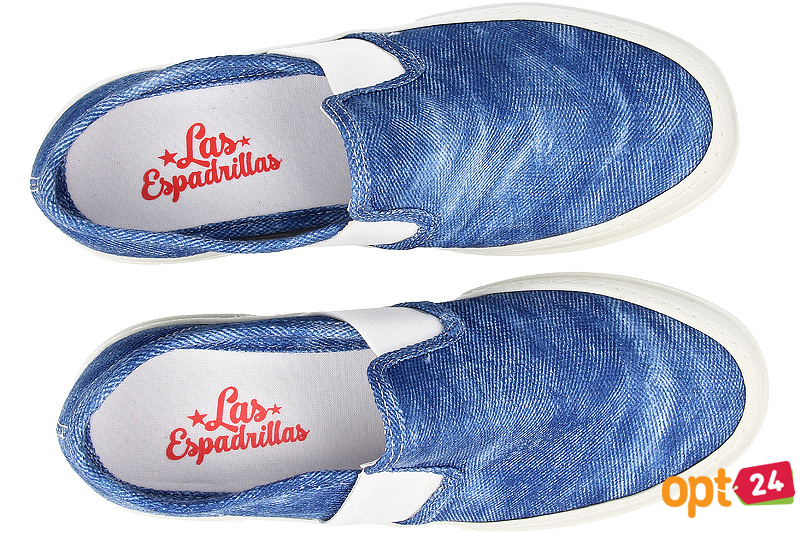 Купить оптом Женская текстильная обувь Las Espadrillas 5718-44    (голубой) - Изображение 3