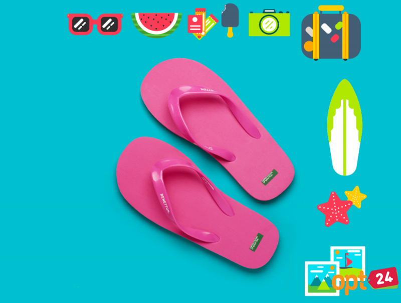 Купити оптом Пляжне взуття United Colours of Benetton 603 (рожевий) - Фото 4