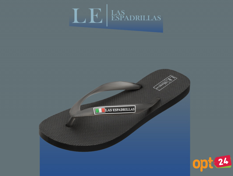 Купить оптом Мужские вьетнамки Las Espadrillas 7223-27 Made in Italy  (чёрный) - Изображение 4