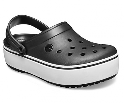 Женские сандалии Crocs Crocband Platform Clog Black/White 205434-066 оптом