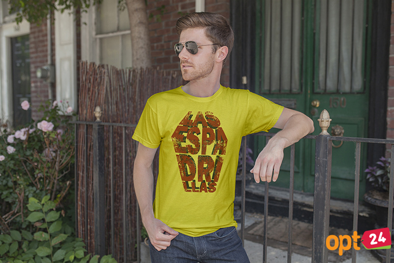 Купить оптом Мужские футболки Las Espadrillas 405106-F565    (жёлтый) - Изображение 2