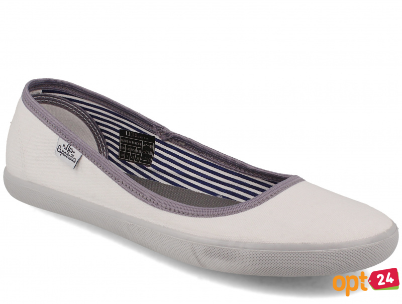 Женские балетки Las Espadrillas Eco Soft LE2203-1337 Slim White оптом