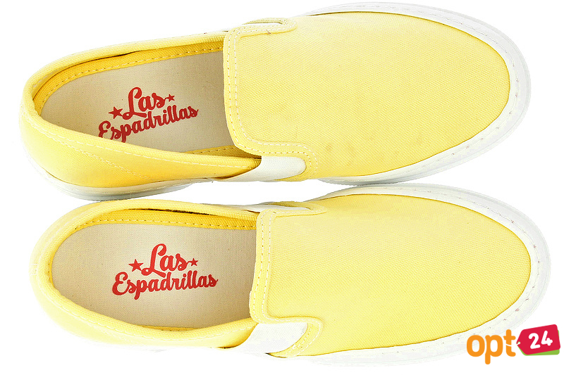 Купить оптом Текстильная обувь Las Espadrillas 5718-21 унисекс    (жёлтый) - Изображение 3