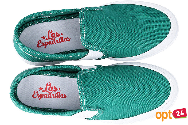 Купить оптом Текстильная обувь Las Espadrillas 5718-22 унисекс    (зеленый) - Изображение 3
